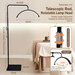 Lampe sur pied LED en forme de croissant - Lumière d'appoint en U pour extensions de cils, nail art, tatouage et salons de beauté, design ergonomique pour les yeux - Product Image 2