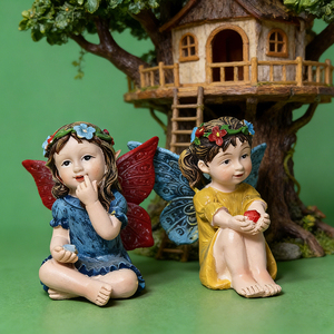 Statuette di Fate e <span class=keywords><strong>Angioletti</strong></span> in Resina per Giardino, Fatte a Mano e Dipinte su Misura, per Vendita all'Ingrosso - Product Image 1