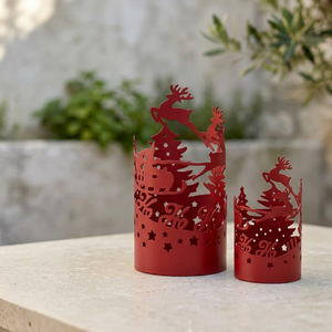 Latest Wholesale Durable Santa Sleigh Design Cutwork Metal Votive <b>Candle</b> Holders for Christmas Home Decoration - Product Image 4