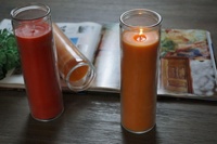 Bougie en verre de 7 jours de couleur orange pour les catholiques, attire la chance et l'amour, sortilèges de combustion de bougies