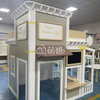 Moetry Kids Mini Town Design Maison de jeu en bois pour jeu de rôle, équipement de terrain de jeu intérieur, écologique, certifié CE, pour Play Cafe FEC Play