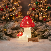 Luces de Cadena LED 3D Acrílicas con Forma de Hongo Rojo, IP44, Impermeables, con Control Manual, USB/AC/Enchufe de Pared, para Navidad y Jardín