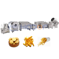 Ligne de production de frites semi-automatique commerciale avec friteuse pour le traitement des légumes, haute capacité