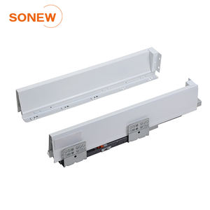 Glissières de tiroir à montage sous plan SONEW, fermeture douce, profil mince, métal blanc, pour tiroirs de cuisine, rails pour portes de placard coulissantes - Product Image 4