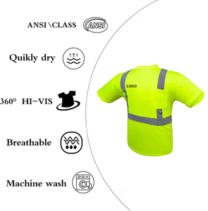 Khả năng hiển thị cao an toàn phản chiếu T-Shirt tùy chỉnh in ấn logo vải chạy băng an toàn phản chiếu làm việc t Áo sơ mi - Product Image 3