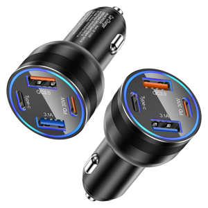 Mini Cargador de Coche de 4 Puertos USB Tipo-C con Carga Rápida PD QC3.0, Adaptador de Coche de Doble Puerto para Teléfono Móvil - Product Image 1