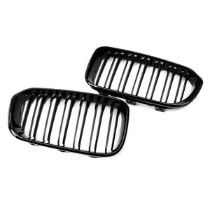 适用于宝马1系F20 LCI 2015-2020 <span class=keywords><strong>M</strong></span>风格前保险杠格栅的高品质双板条光泽黑色防抱死制动系统前格栅 - Product Image 5