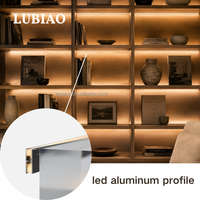 Éclairage de meuble en profilé aluminium pour salle de bain, pour bord arrière d'étagère de 18 mm, avec espace de 6 mm, boîtier de rétroéclairage LED double face à clipser YB1036-31