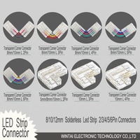 Connecteur de bande LED Wintai-Tech 8 mm-3 broches, connecteur de bande LED 3 voies 	 Connecteur en L pour bandes LED à 3 broches
