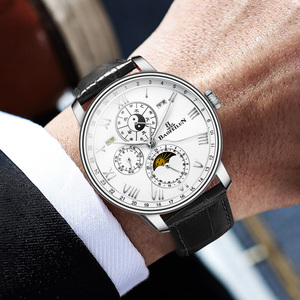 Orologio da Uomo alla Moda, Nuovo Prodotto con Calendario a Tre Quadranti e <span class=keywords><strong>Stelle</strong></span> e Luna sul Quadrante Frontale - Product Image 6