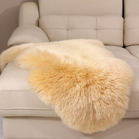 Coussin de canapé en peau de mouton, tapis de chevet, pour salon ou baie vitrée, en fourrure naturelle anti-boulochage, pièce unique, épaisseur 10
