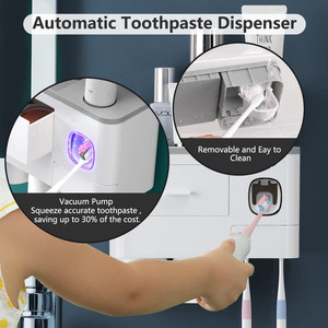 Wall Mounted Toothpaste Dispenser for <strong>Bathroom</strong> Automatic Toothpaste Squeezer Toothbrush Holder - Product Image 3