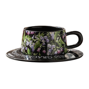 Lily Of The Valley Ceramic Coffee <b>Cup</b> And Saucer Set With Floral Pattern For Afternoon Tea Gift For Women - Product Image 5