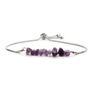 <span class=keywords><strong>Bracciale</strong></span> Unisex in Cristallo Naturale con Perline di Pietra Frantumata, Catena in Acciaio Inossidabile Regolabile, Stile Europeo e Americano - Product Image 6