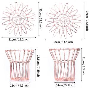 Panier à fruits pliable classique en fil de fer rétractable avec fonction de drainage, rangement domestique portable - Product Image 6