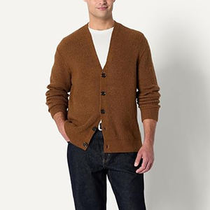 Vêtements d'extérieur en tricot pour l'automne et l'hiver, pulls à col en V personnalisés brodés, cardigan décoré de boutons pour hommes - Product Image 1