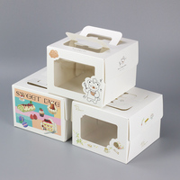 Personnalisé de Bande Dessinée Creative Design À Emporter Pain Cuisson Emballage Carton Gâteau Rouleau Avec PVC Fenêtre