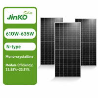 Panneau Solaire Jinko Tiger Pro 635W à Prix Compétitif, Module Photovoltaïque 132 Cellules 610 615 620 625 630 635 Watts pour Usage Domestique et Commercial