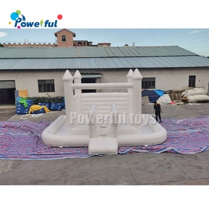 Thương mại Inflatable Trắng Jumper đám cưới sự kiện thư bị trả lại lâu đài <span class=keywords><strong>Trampoline</strong></span> với bóng Pit hồ bơi - Product Image 1