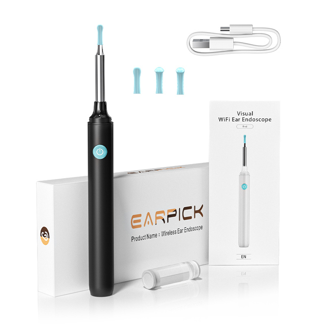 PYJ New Hot Best Selling Waterproof Wifi Earplugs with Light Ear Wax Removal Camera Ear Cleaning Endoscope Visual Earpick