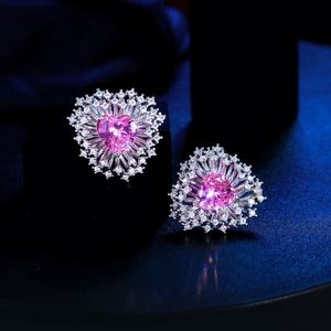 Pendientes de Botón de Latón con Diseño de Aguja, Estilo Francés, Lujo Ligero, Circonita Brillante, Fuegos Artificiales, Ultra Brillantes, Elegantes, para Fiesta - Product Image 2