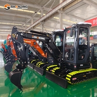 Mini-excavatrice SHANDING de 2,5 tonnes avec cabine, moteur Kubota, excavatrice sur chenilles, pelle compacte pour le jardinage et l'agriculture, livraison gratuite