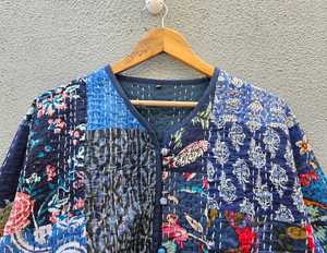 Veste matelassée 100 % coton faite main 2026, motif floral, style bohème décontracté pour femme, manteau d'hiver doux - Product Image 3