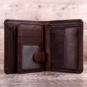 Private Label Genuine Leather Trifold <b>Wallet</b> <b>Men</b> RFID Blocking Thin Credit <b>Card</b> Holder Coin Pocket Supplier NTW-0062 - Product Image 1