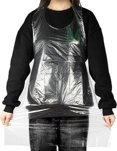 28×48 Inch Clear Disposable Plastic <b>Aprons</b>, 100PCS Large <b>Waterproof</b> Transparent <b>Apron</b>, Multipurpose <b>Apron</b> for Kitchen, Cooking - Product Image 1