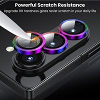 Protection d'objectif d'appareil photo pour Samsung Galaxy Z Fold 7 Flip 7, coque de protection en verre trempé Corning Ultra HD avec anneau métallique anti-rayures