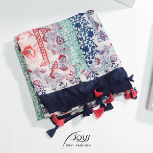 Đa năng đầy màu sắc dài khăn cho phụ nữ Sáng Tạo Lá mô hình bọc cho những dịp mùa xuân và trang trí nội thất - Product Image 3