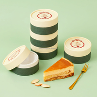 Emballage personnalisé en tube de papier kraft pour gâteaux et desserts, boîte cylindrique de luxe en carton pour cheesecake, boîte artisanale