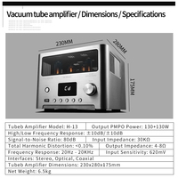 Ev Kullanımı için Hifi Tüp Stereo Güç Amplifikatörleri, Yüksek Kalite Seviyesi, TB Kayıpsız Fiber Koaksiyel Desteği