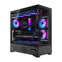 AOJIE - Caja de Ordenador para Juegos ATX OEM al por Mayor, Gabinete Gamer ARGB con Cristal Templado, Chasis con Vista al Mar y Pantalla Digital