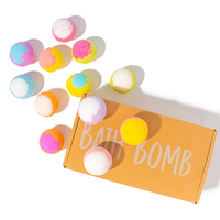 Coffrets Cadeaux de Bombes de Bain Effervescentes aux Sels de Magnésium Biologiques Véganes Couleurs Arc-en-ciel Marque Blanche pour Femmes