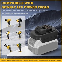 Adaptor Baterai untuk Dewalt 20V ke 12V untuk DCB200 20V & untuk Baterai Milwaukee M-18 18V Dikonversi menjadi untuk Peralatan Tanpa Kabel Dewalt 12V