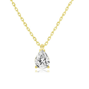 Collana con ciondolo a goccia per donna, design geometrico semplice, accessorio da collo per uso quotidiano - Product Image 1