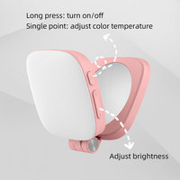 Lumière à selfie magnétique avec miroir intégré, lumière LED portable pour téléphone portable, lumière de poche pour photographie, éclairage à selfie, 10 niveaux de luminosité