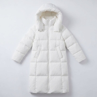 Manteau long matelassé à capuche pour femme AQTQ, chaud et épais pour l'hiver, veste rembourrée coupe-vent pleine longueur pour temps froid