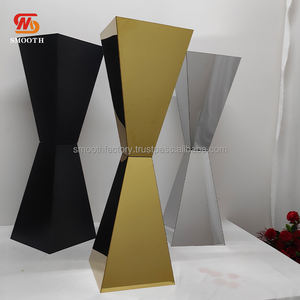 Moderno Florero de Metal Espejo de Acero Inoxidable Dorado y Plateado, Soporte para Flores, Decoración para Fiestas y Bodas, Centro de Mesa, Pedestal - Product Image 4