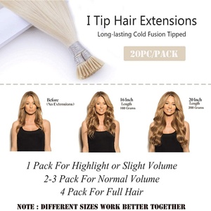 Extensions de cheveux humains européens invisibles à pointe I, ondulés et raides, 22 pouces, livraison rapide FH - Product Image 6