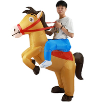 Costume gonflable de cheval d'équitation de spectacle d'halloween Costume gonflable de cheval de jazz de promenade d'animal drôle
