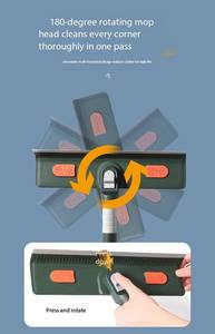 Outil de nettoyage de fenêtres vert réutilisable à 5 sections, best-seller, avec 2 tampons de serpillière, expédition sous 48 heures <span class=keywords><strong>pour</strong></span> le nettoyage ménager - Product Image 6