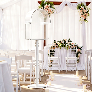 Cabina Telefónica Blanca/Transparente Estilo Londres con Material PMMA, Logotipo Personalizado - Decoración Portátil para Bodas y Eventos, Libro de Visitas en Video - Product Image 5