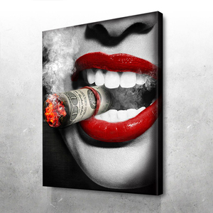 <span class=keywords><strong>Cuadro</strong></span> de <span class=keywords><strong>mujer</strong></span> Sexy con <span class=keywords><strong>labios</strong></span> <span class=keywords><strong>rojos</strong></span> y cigarrillos, pintura artística impresa, póster decorativo, lienzo, arte al aire libre, <span class=keywords><strong>labios</strong></span> - Product Image 1
