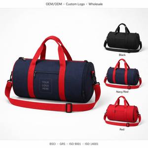 Sac de sport Barrel Gym, sac de voyage contrasté avec poche à chaussures, sangle réglable pour le fitness, les voyages, les séjours d'une nuit, le basketball - Product Image 1