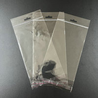Sacs en plastique OPP personnalisés de haute qualité avec logo, petit format, avec trou de suspension et dessus en carton pour solutions d'emballage de marchandises au détail