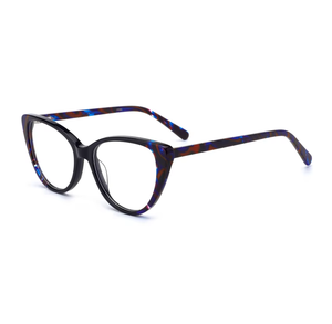 <span class=keywords><strong>Gafas</strong></span> <span class=keywords><strong>Graduadas</strong></span> de Diseño para Mujeres Jóvenes y Modernas, Monturas de Acetato Azul de Lujo - Product Image 1