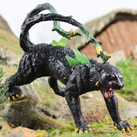 Yxs simule western warcraft solide noir panthère étrange pierre boeuf monstre glace démon mythique dinosaure animal modèle jouet