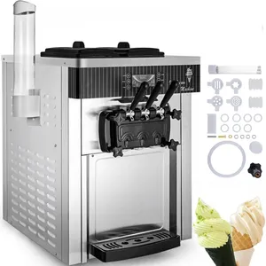 WeWork dondurma makinesi saatte 2200W 20-28L yumuşak hizmet dondurma makinesi ile LED ekran otomatik temiz